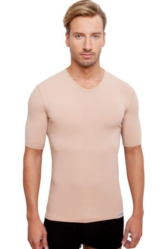 Schaufenberger 1/2 Arm Unterhemd-Hautfarbe V-Ausschnitt